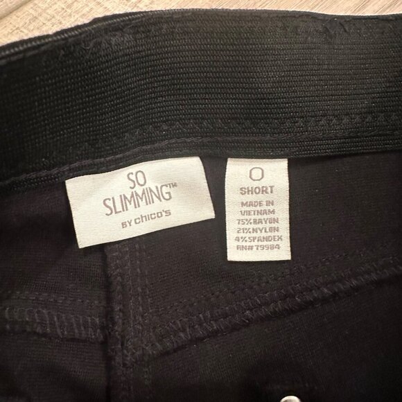 CHICO'S SO SLIMMING SMALL (0) SHORT BLACK JEGGINGS WOMENS - Picture 4 of 7
